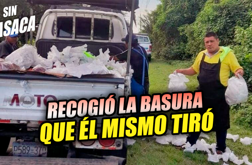 Lo sorprenden tirando basura y la PNC lo pone a recogerla de nuevo