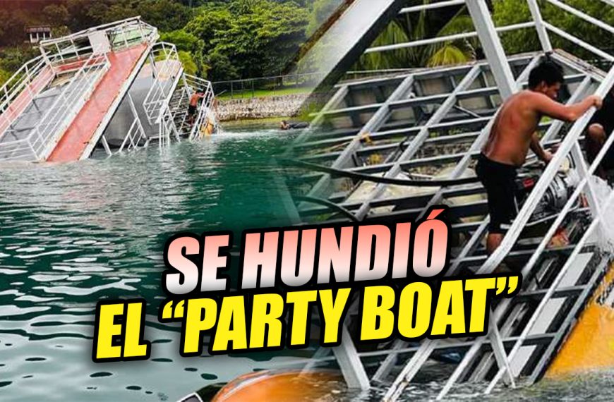 Atracción turística «Party Boat» se hunde en el lago de Coatepeque