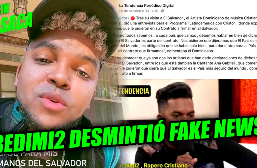 Redimi2 desmiente fake news donde dicen que fue pagado por hablar bien de El Salvador