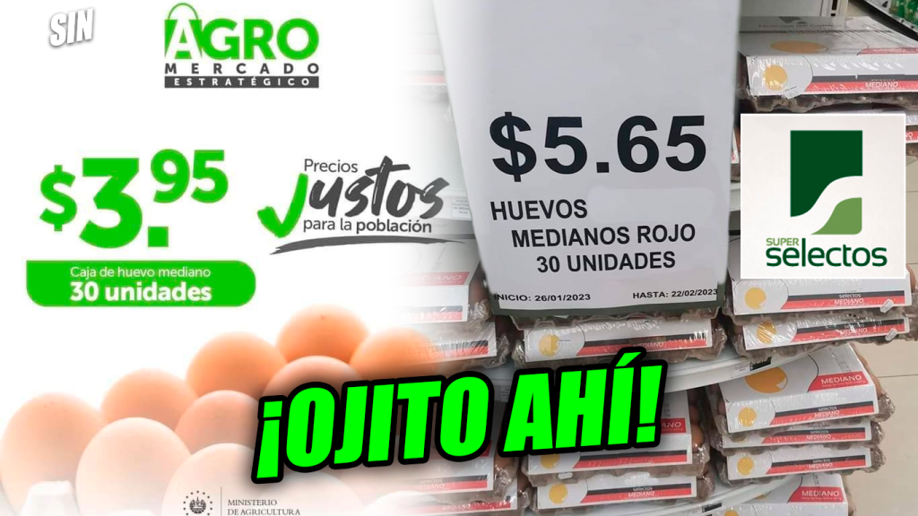 Agromercados dan el cartón de huevos a $3.95; mientras que el Selectos…