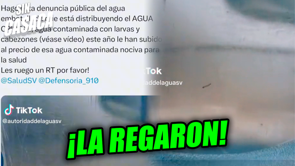 Salvadoreña encontró larvas en un garrafón de Agua Cristal