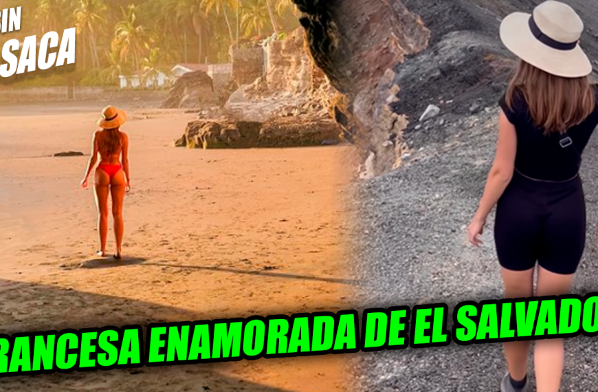 Hermosa francesa está en El Salvador y disfruta de las encantadoras playas del pulgarcito