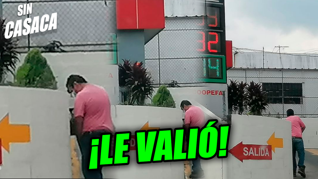 Hombre se puso a orinar en plena gasolinera de Coopefa y se…