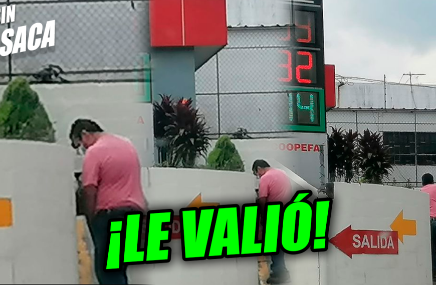 Hombre se puso a orinar en plena gasolinera de Coopefa y se volvió viral en redes sociales