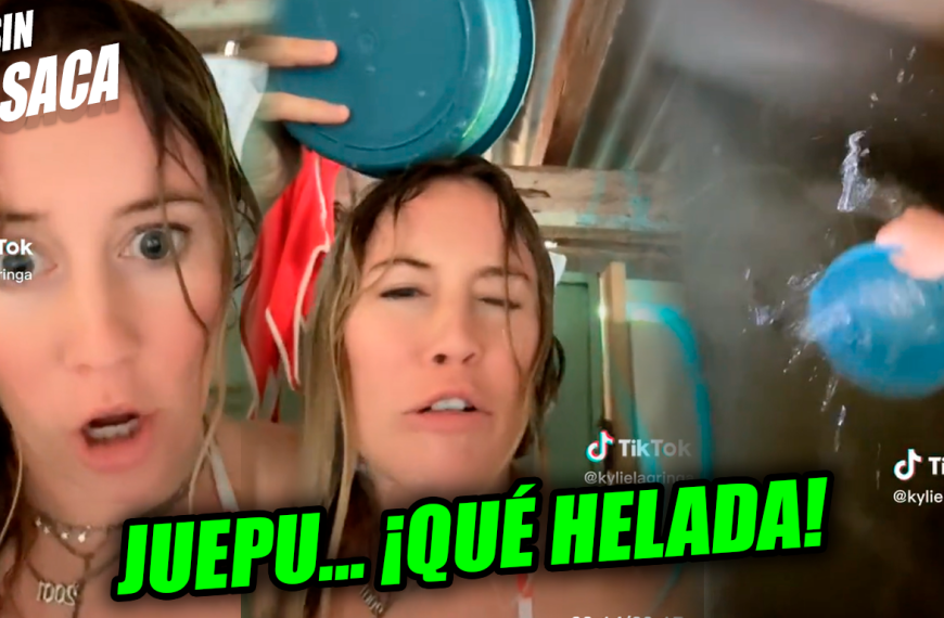 La gringa se bañó con agua de pila por primera vez en su vida y su reacción…