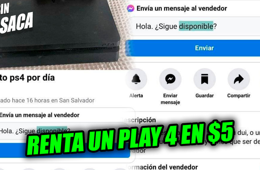 Comerciante en Marketplace ofrece el alquiler de un play 4 en 5 dólares