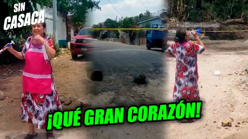 Salvadoreña de buen corazón le regala almuerzo a trabajadores que pavimentan las…