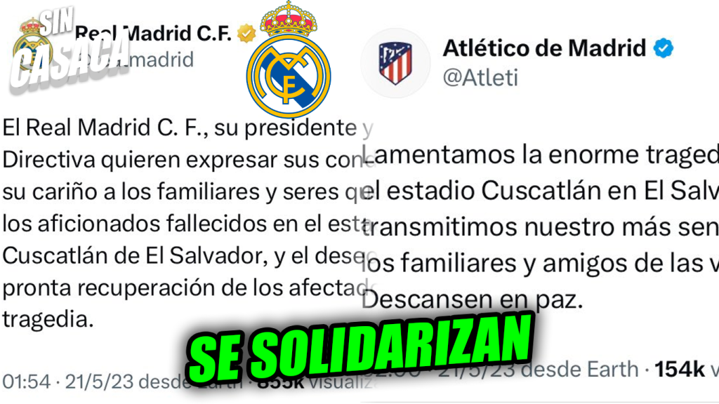 Real Madrid y Atlético de Madrid expresan sus condolencias a los familiares…