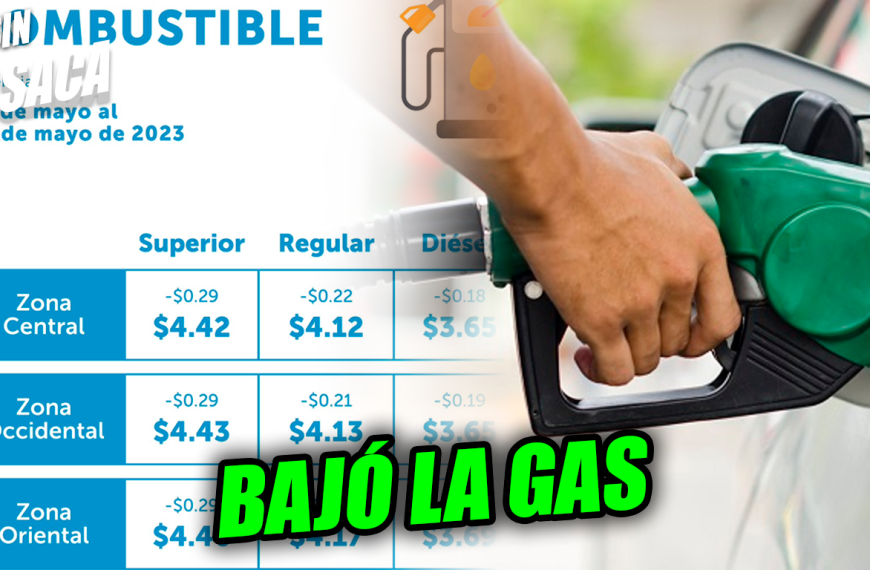 Anuncian disminución de 29 centavos en los precios de la gasolina