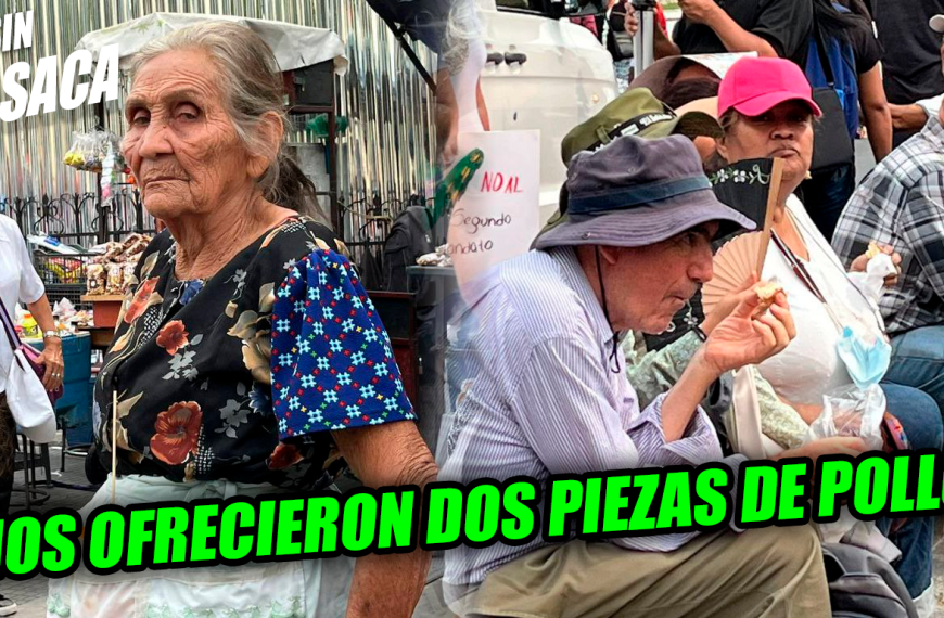 Oposición obliga a que ancianos marchen bajo el sol y no reciben ni una bolsa con agua