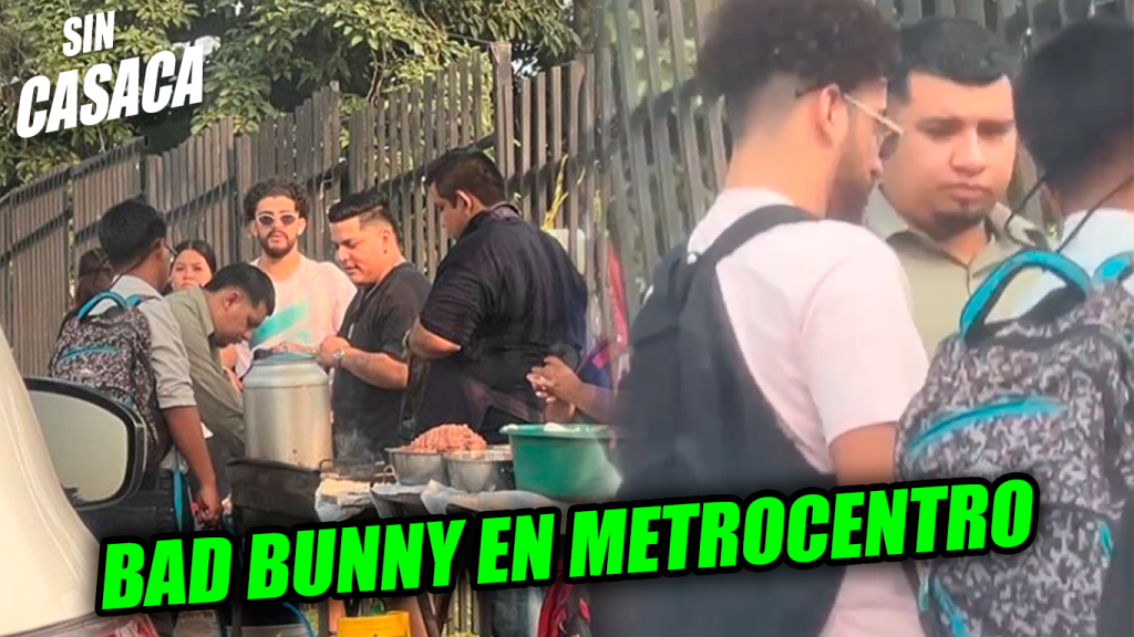 Captan a Bad Bunny esperando pupusas en una parada de Metrocentro