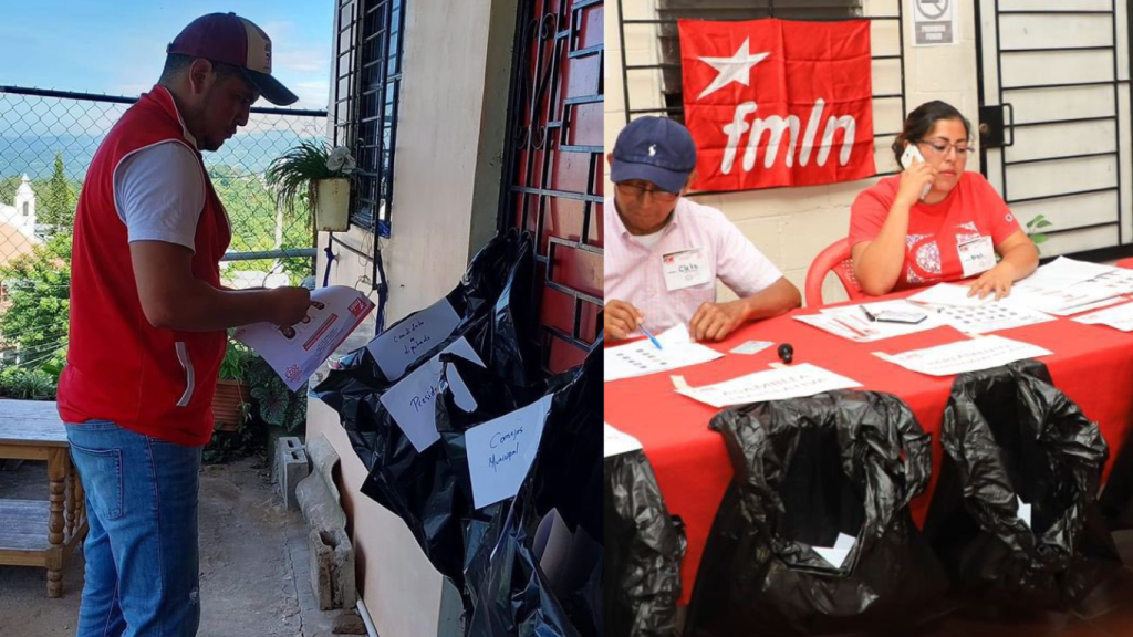 Viral: FMLN utiliza bolsas de basura como urnas para sus elecciones internas