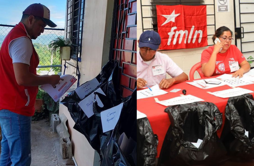 Viral: FMLN utiliza bolsas de basura como urnas para sus elecciones internas