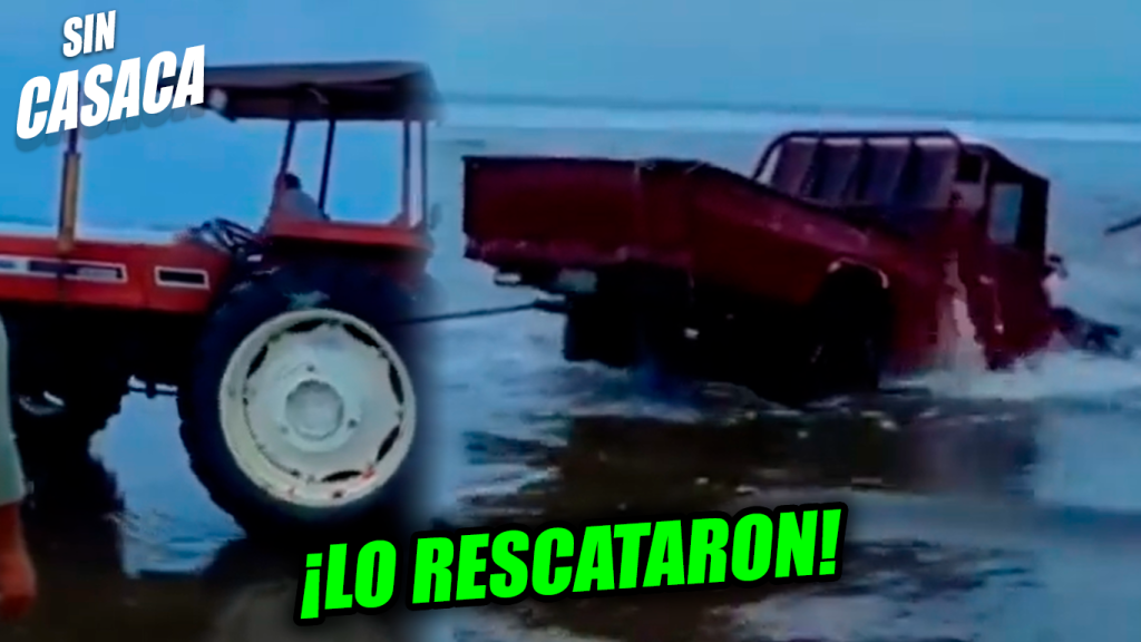 Pick-up que fue arrastrado por el mar ya fue recuperado