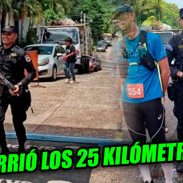 Agente de la PNC se viraliza por correr con su uniforme una maratón…