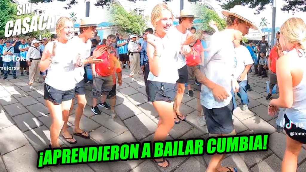 Extranjeros se fueron al Centro Histórico y aprendieron a bailar cumbia