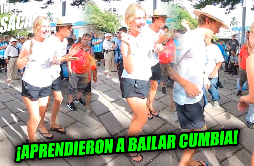 Extranjeros se fueron al Centro Histórico y aprendieron a bailar cumbia