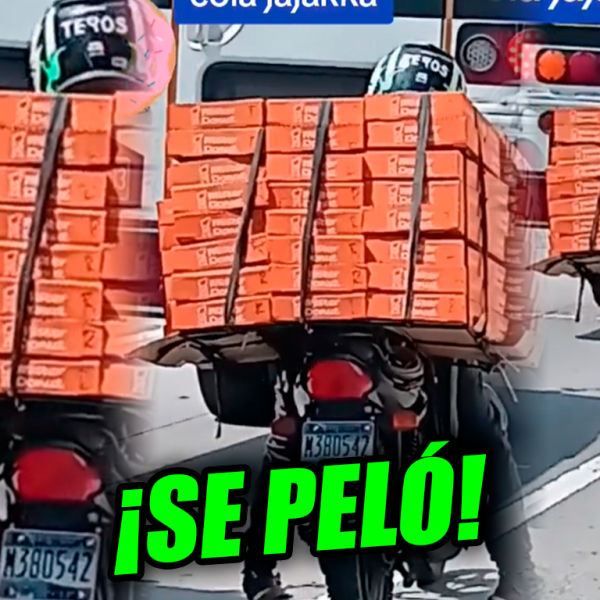 Motociclista se vuelve viral por llevar 50 cajas de donas amarradas en su…