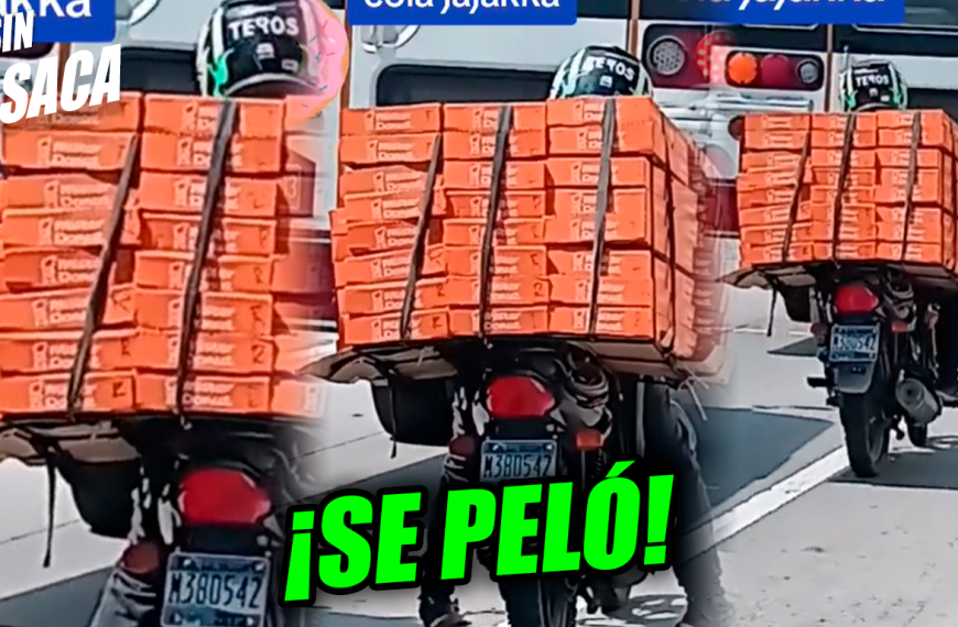 Motociclista se vuelve viral por llevar 50 cajas de donas amarradas en su motocicleta