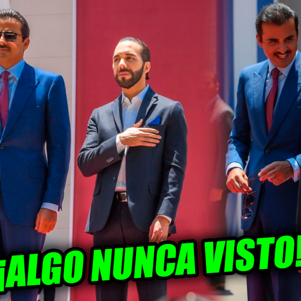 El emir de Qatar fue recibido en Casa Presidencial por Nayib Bukele