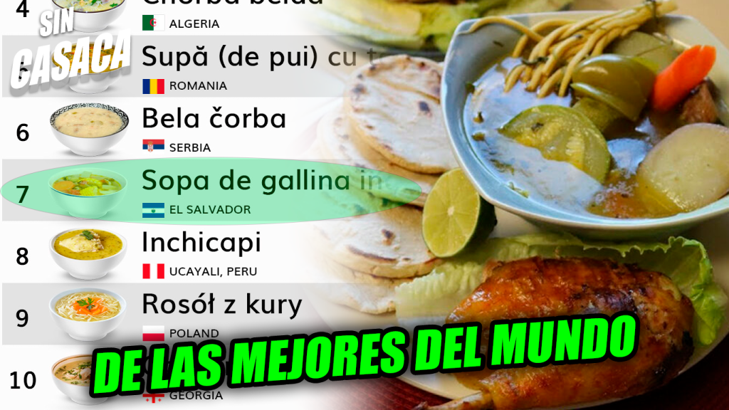 Sopa de gallina india de El Salvador entra en el top 10…