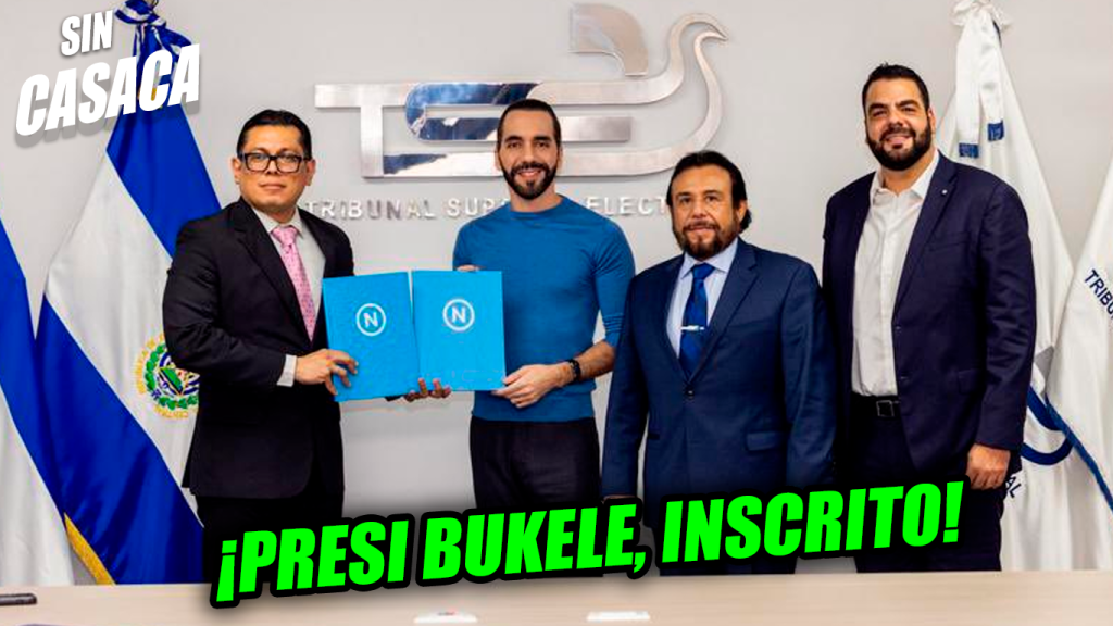 Presi Nayib Bukele llega a inscribirse para correr oficialmente como candidato a…