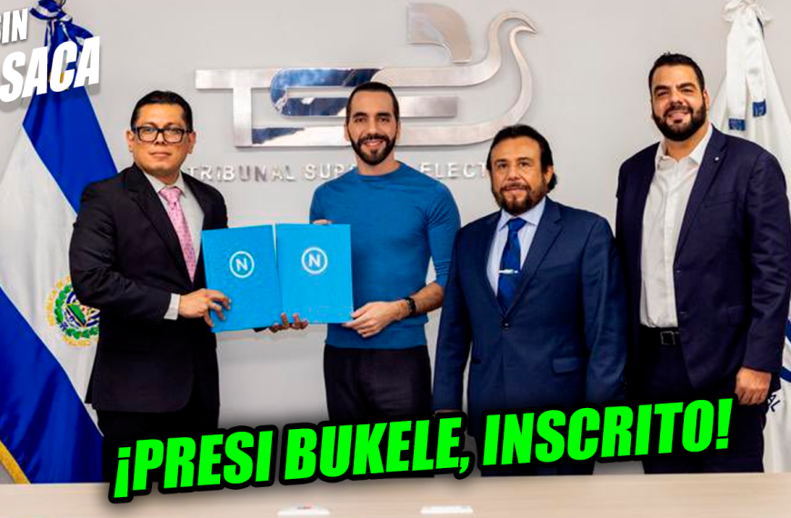 Presi Nayib Bukele llega a inscribirse para correr oficialmente como candidato a la presidencia de la República