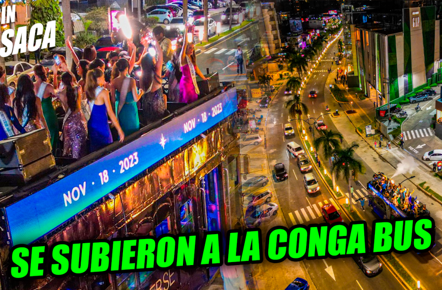 Misses pasan una espectacular noche a bordo de la famosa «Conga Bus»