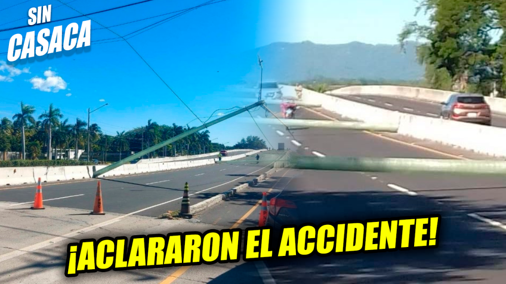 Grúa accidentalmente botó algunos postes de la carretera Comalapa; la empresa se…