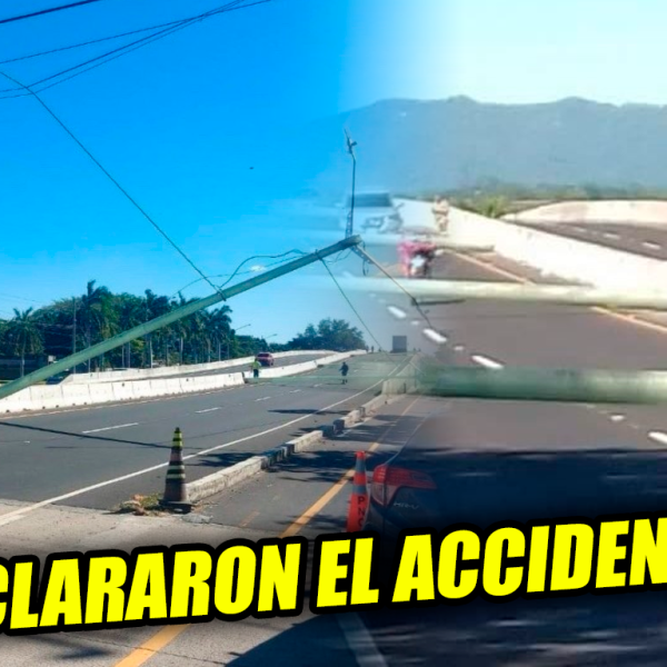 Grúa accidentalmente botó algunos postes de la carretera Comalapa; la empresa se hará…